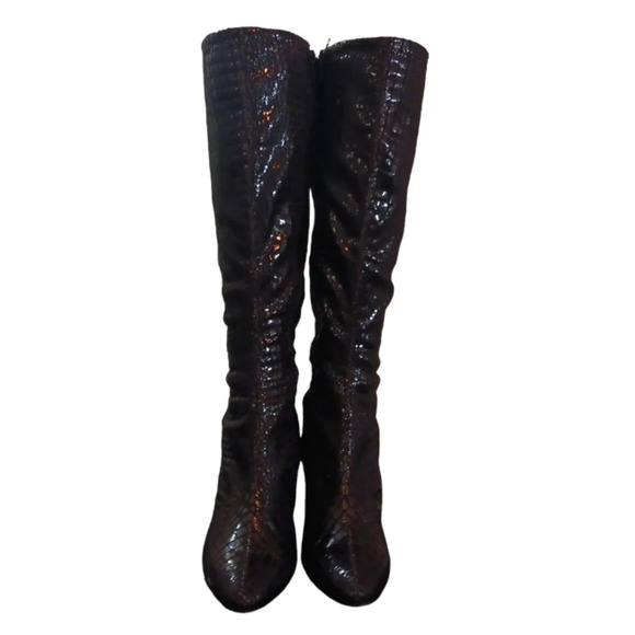 DIBA Tall Snakeskin Embossed Knee High Boots Rhett size 8.5 - Picture 3 of 12